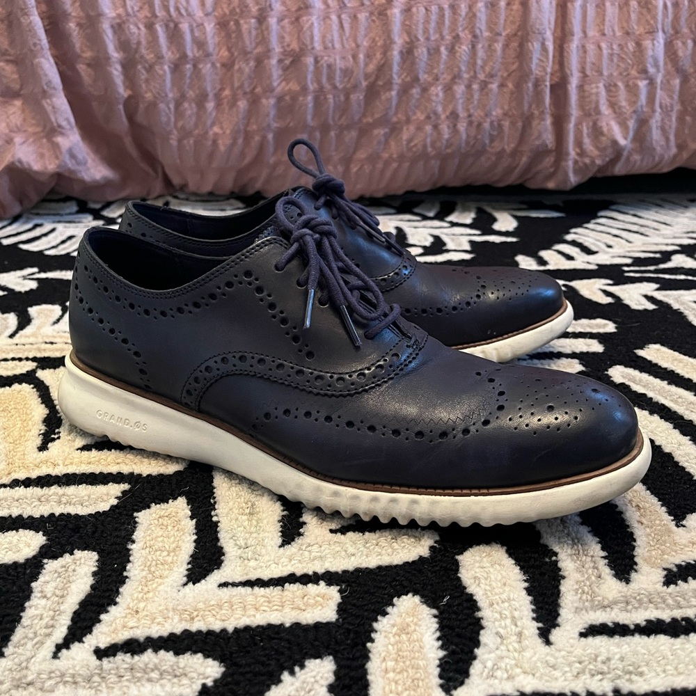 Cole Haan Navy Blue Oxfords